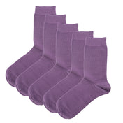 Luxury Socks Multipack 3 Pairs / 5-Pairs Purple Plain Colour Men's Crew Socks Size 7-12