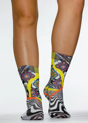 BLACK WAVES Ladies Novelty Gift Socks