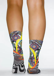 BLACK WAVES Ladies Novelty Gift Socks