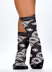 BLACK & WHITE EYES Ladies Fun Gift Socks