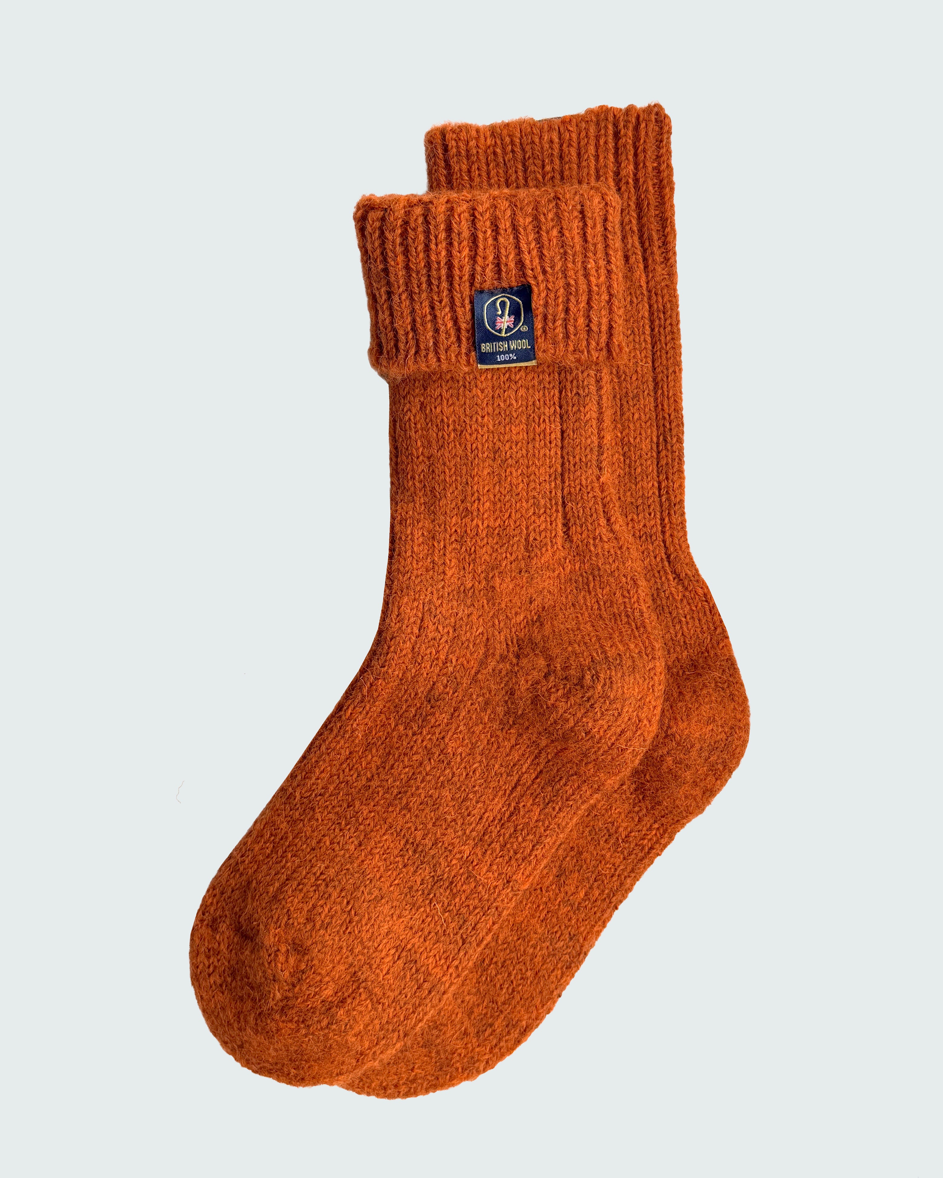 British Wool Boot Socks – Burnt Orange | UK 4-7