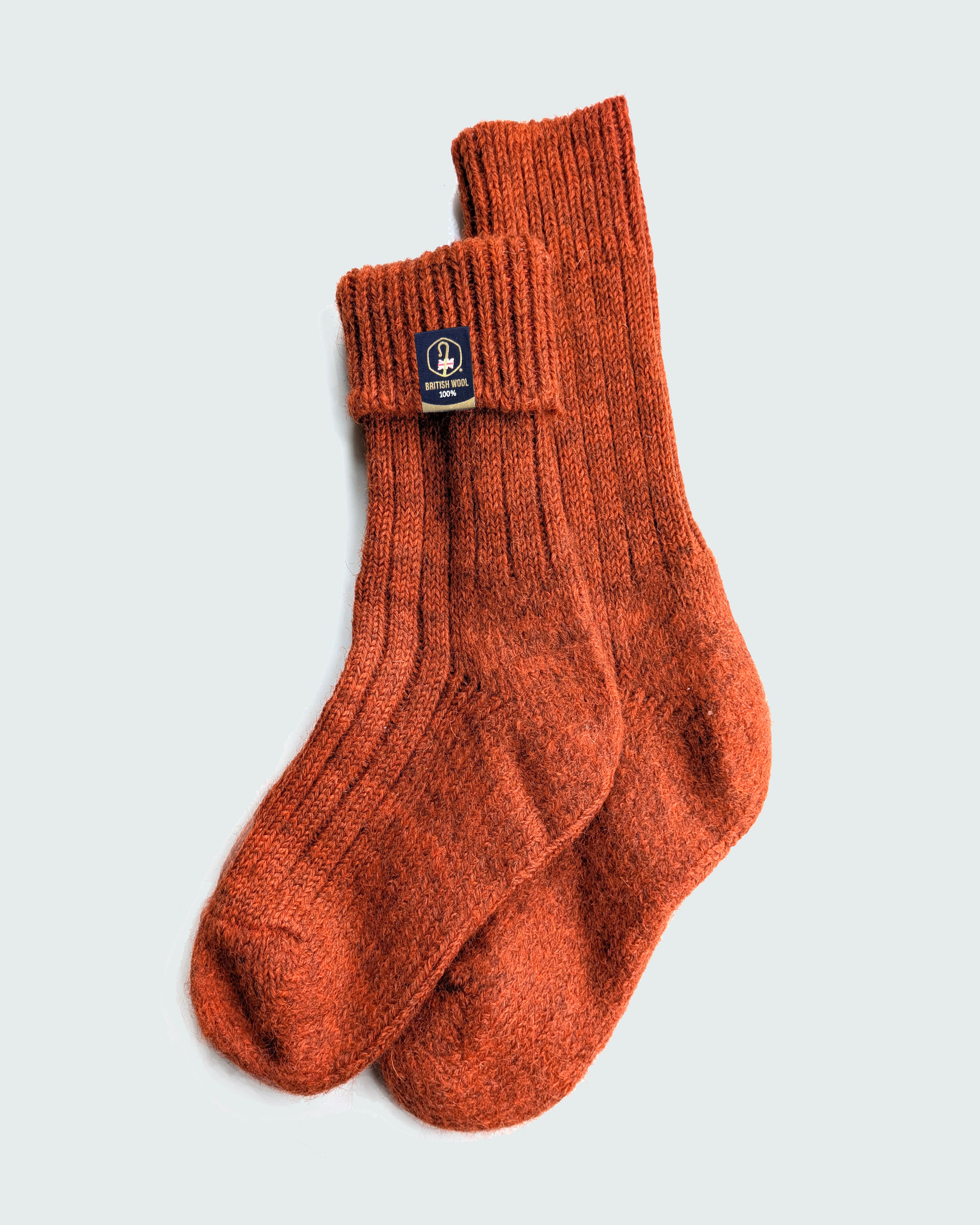 British Wool Boot Socks – Burnt Orange | 100% British Wool Luxury Boot Socks