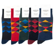 5pk Diamonds Are Forever - Organic Cotton Comfort Welt Socks (One Size UK 6-9)