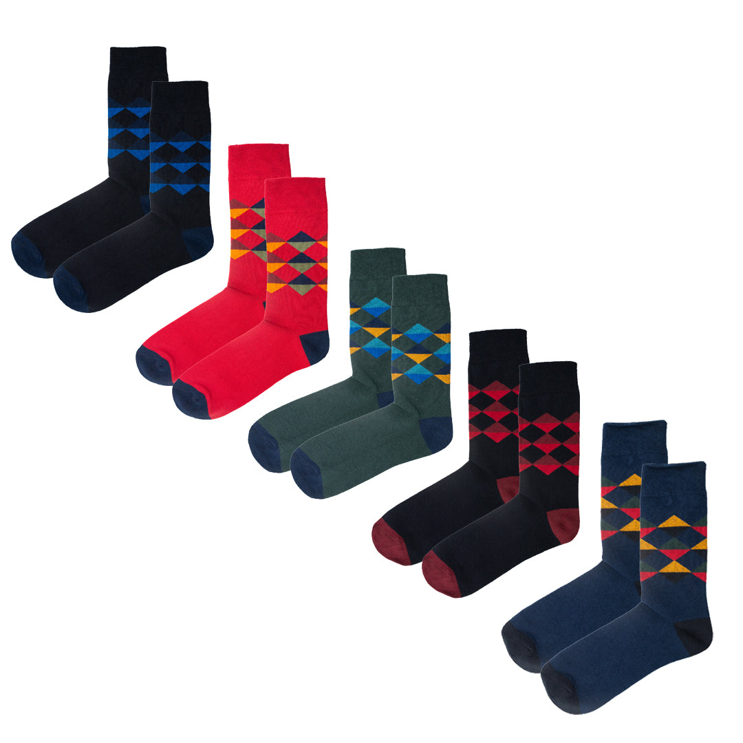 5pk Diamonds Are Forever - Organic Cotton Comfort Welt Socks (One Size UK 6-9)