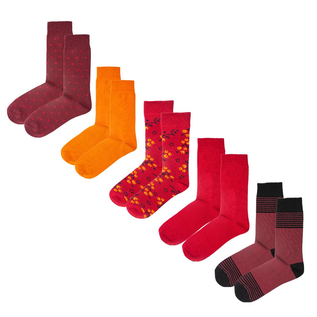 5pk Prestige Ensemble - Organic Cotton Comfort Welt Socks (One Size UK 6-9)