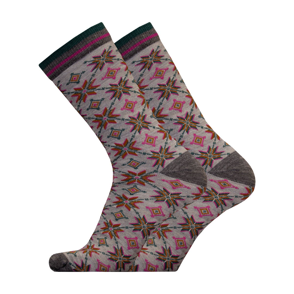 Autumn Star Grey Nativa Wool Socks