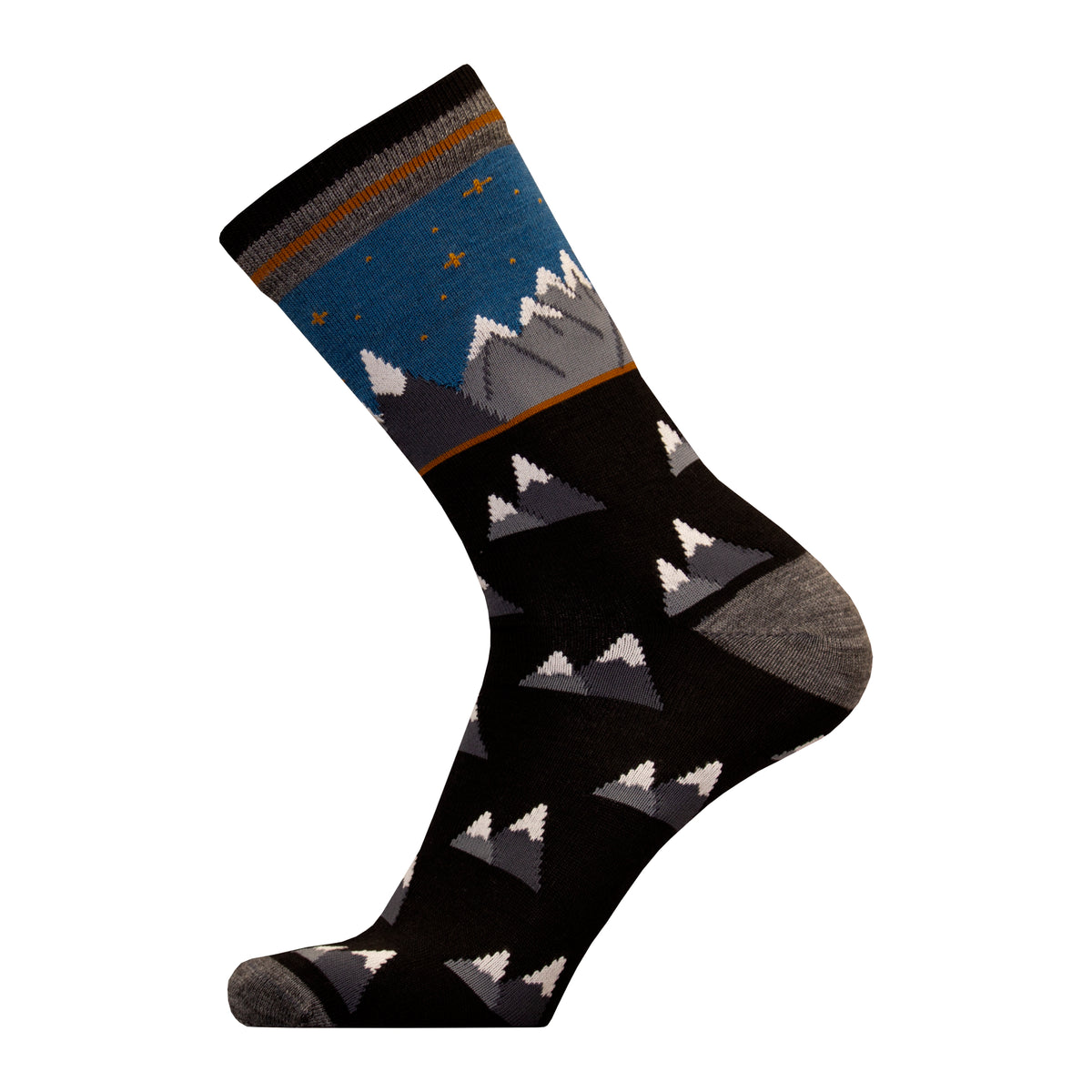 Mountains Black Nativa Wool Socks