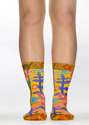 FLOWER LINE I Ladies Novelty Gift Socks