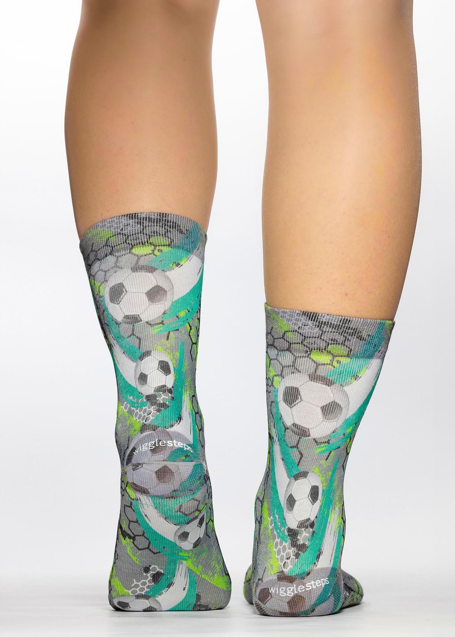 GREEN FOOTBALL Ladies Novelty Gift Socks