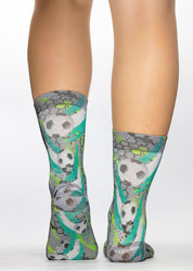 GREEN FOOTBALL Ladies Novelty Gift Socks