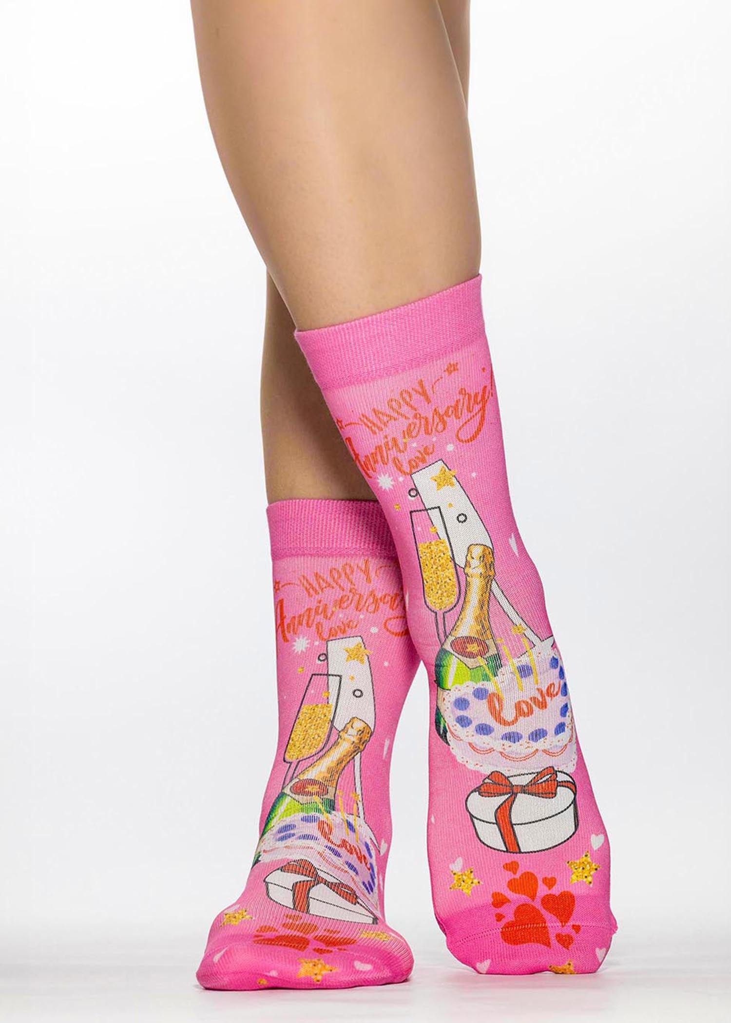 HAPPY ANNIVERSARY II Ladies Fashion Gift Socks