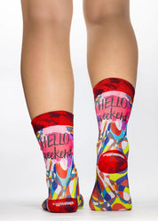 HELLO WEEKEND Ladies Novelty Gift Socks