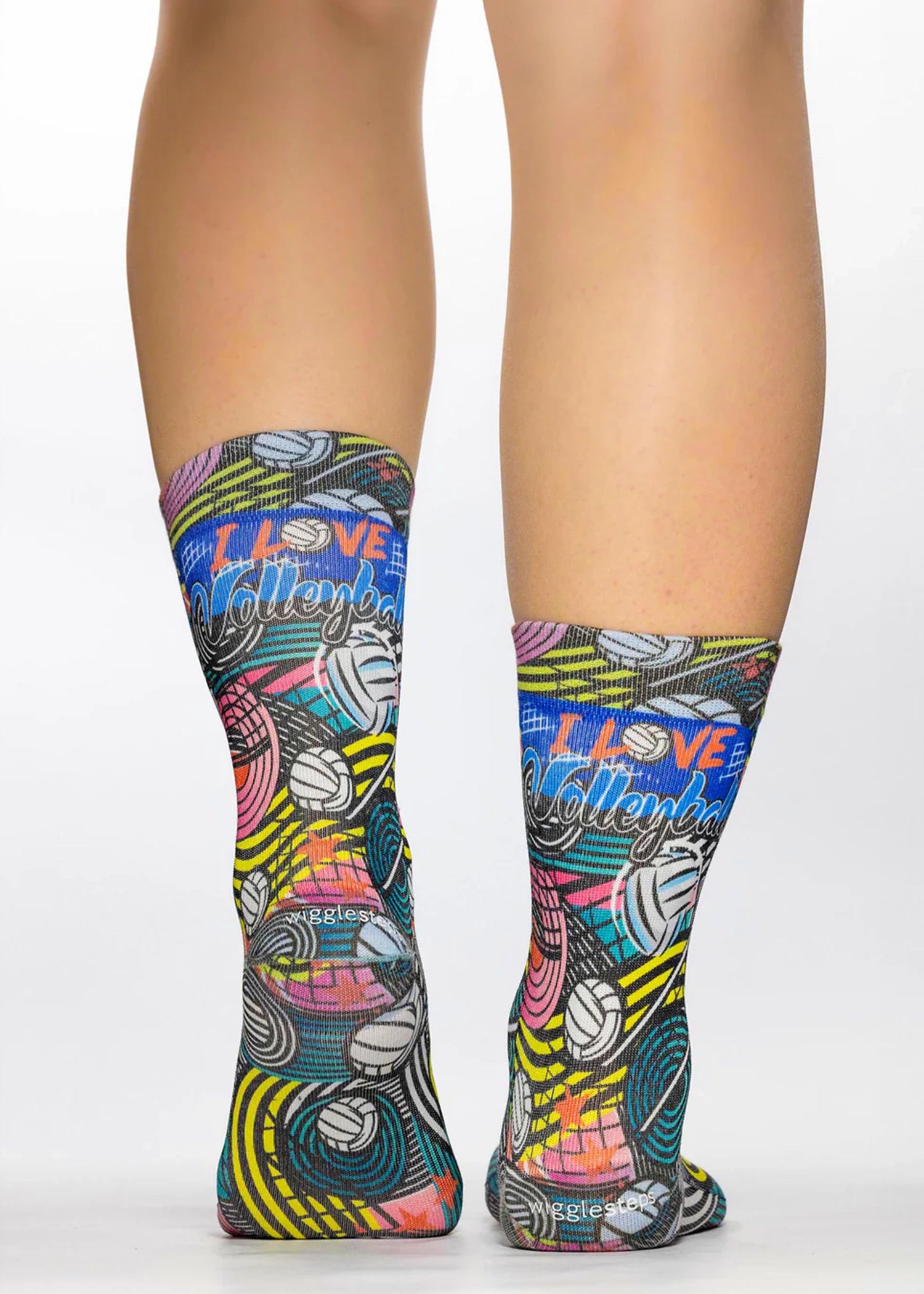 I LOVE VOLLEYBALL Ladies Novelty Gift Socks