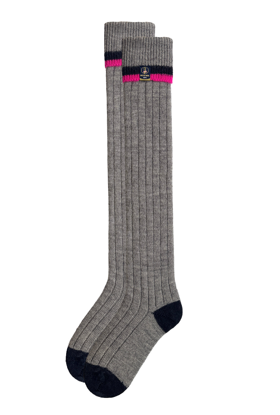 Wellington Boot Socks – Smoke Grey | 100% British Wool | UK 4-7