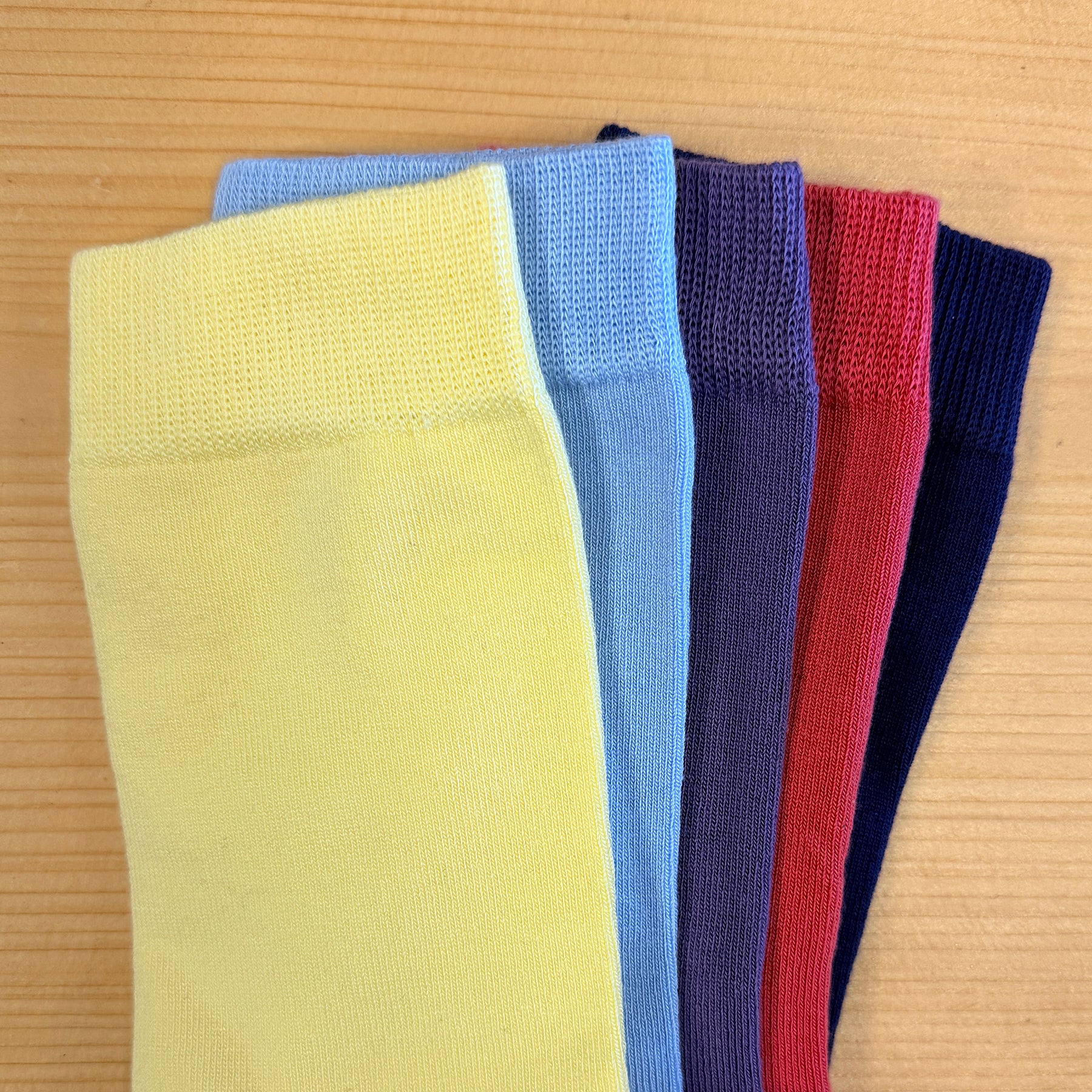 Luxury Plain Colour Socks Mid-Tones – 5 Pair Gift Set