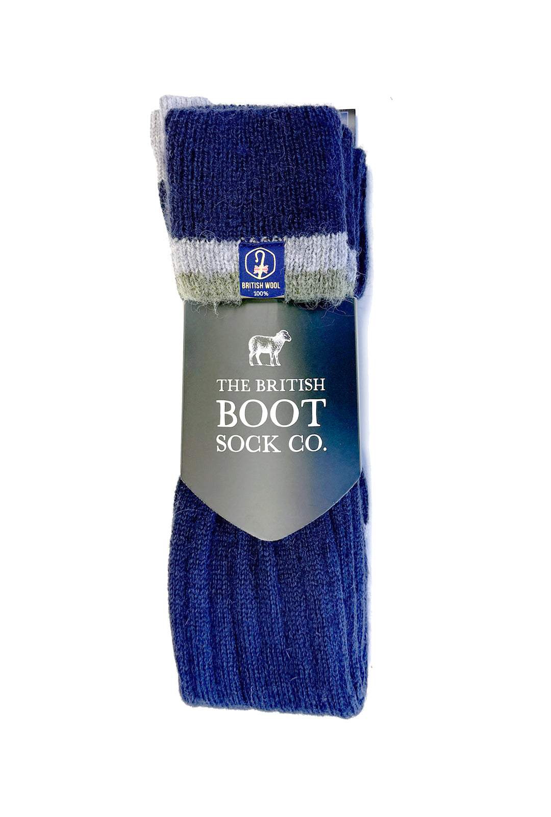 Wellington Boot Socks – Navy & Smoke | 100% British Wool | UK 8–12