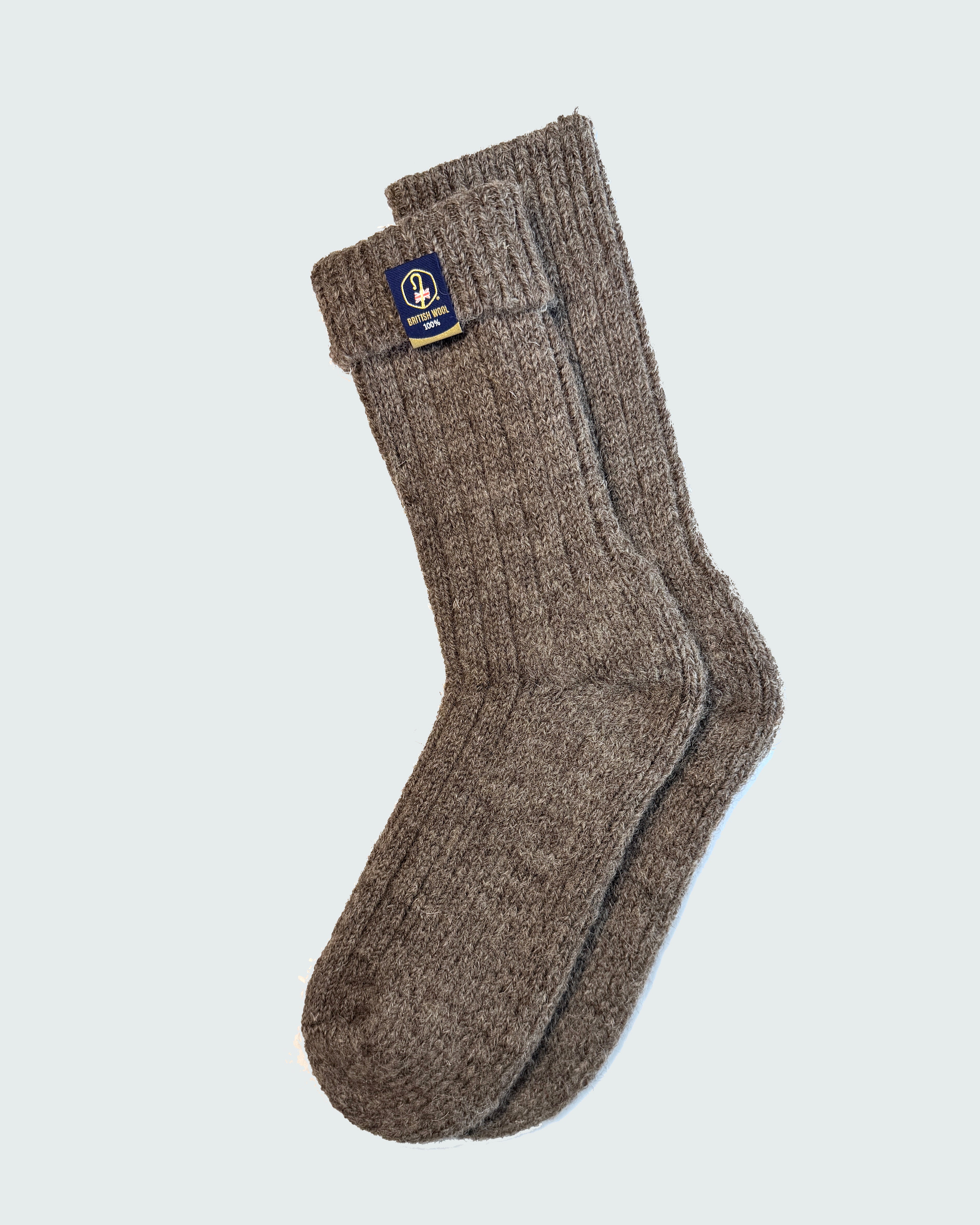 British Wool Boot Socks – Mid Grey Natural | 100% British Wool Luxury Boot Socks