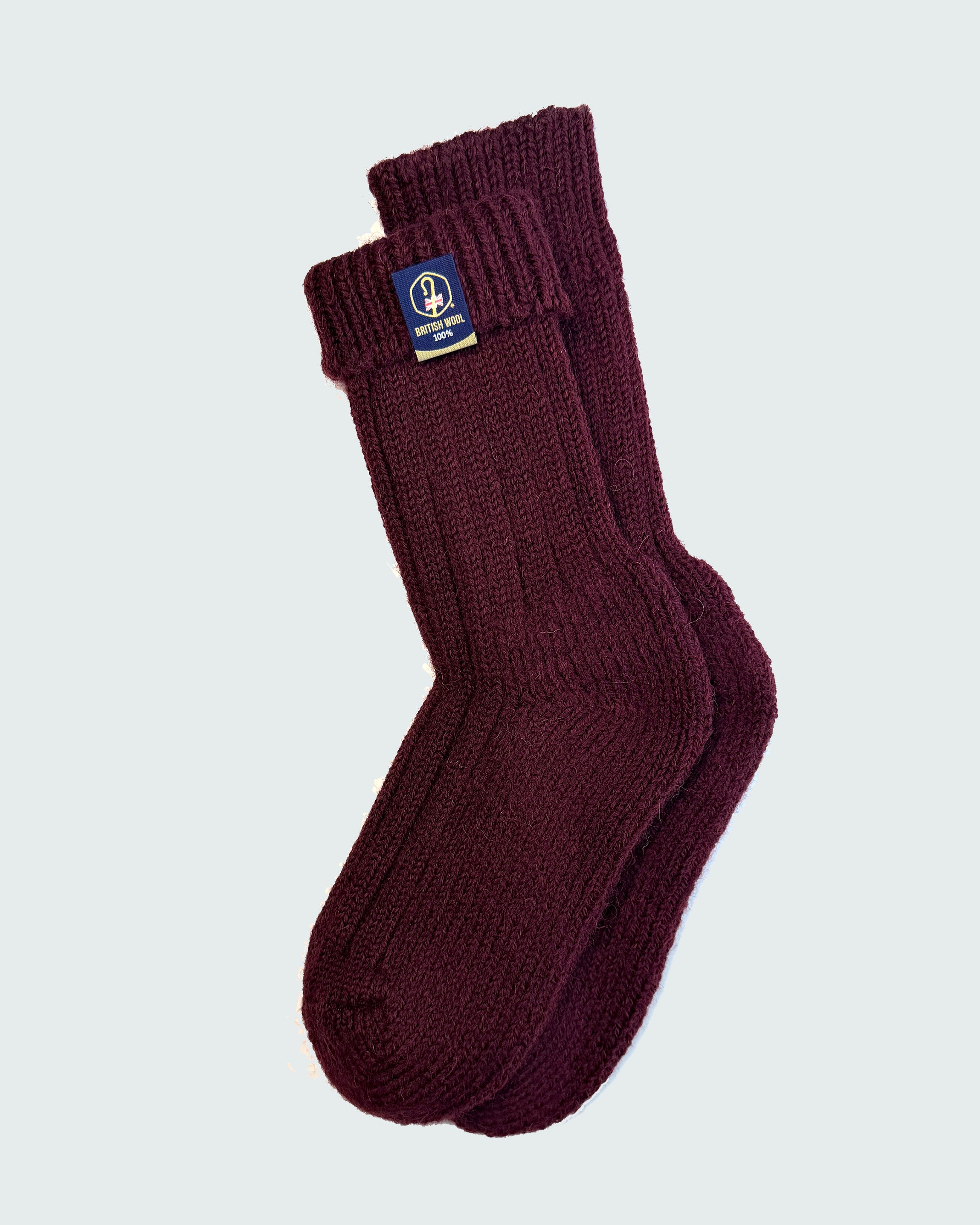 British Wool Boot Socks – Burgundy | 100% British Wool Luxury Boot Socks
