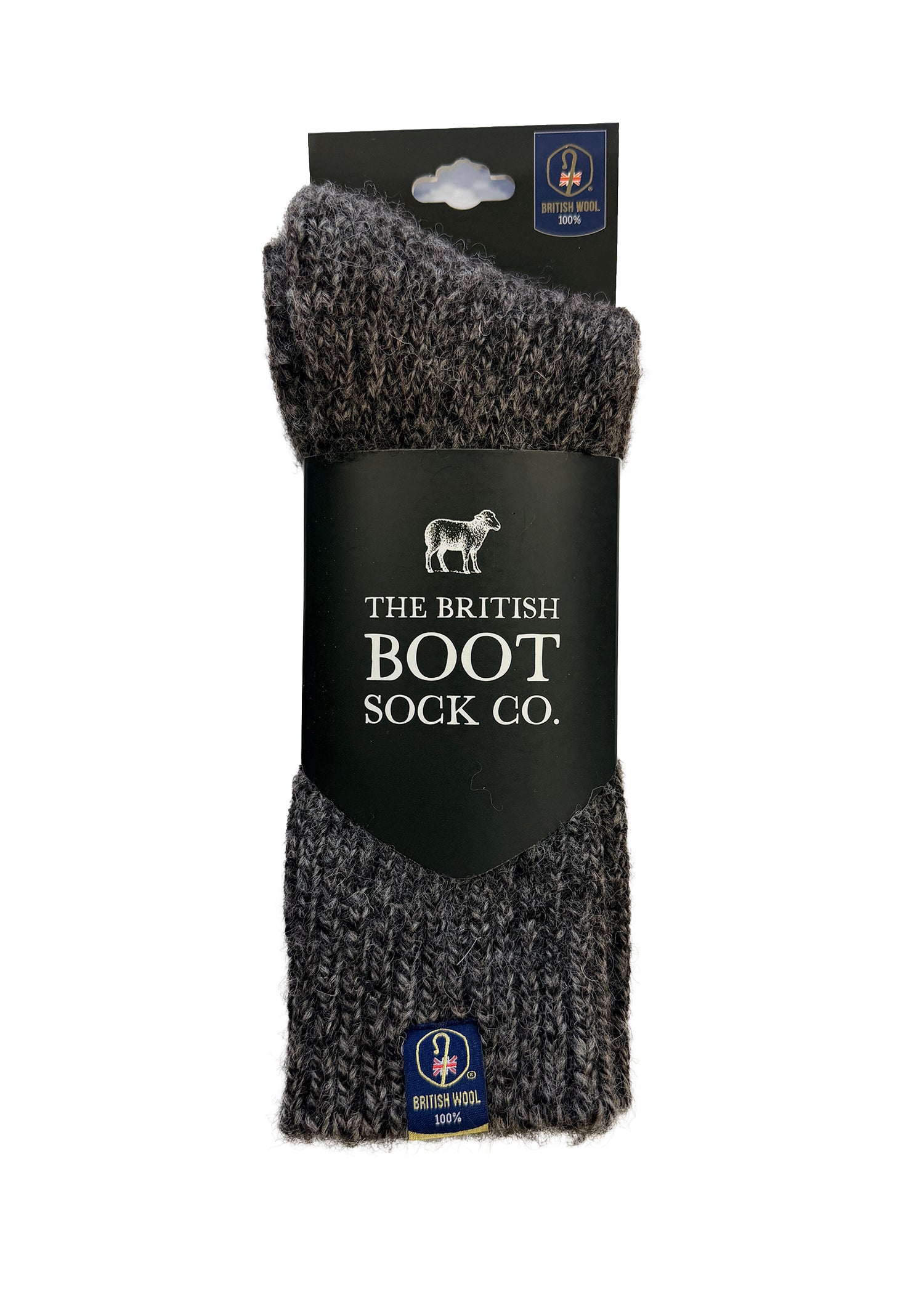 British Wool Boot Socks – Dark Natural Twist | 100% British Wool Luxury Boot Socks