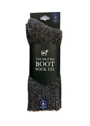 British Wool Boot Socks – Dark Natural Twist | 100% British Wool Luxury Boot Socks