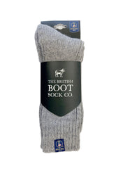 British Wool Boot Socks – Light Grey Natural | 100% British Wool Luxury Boot Socks