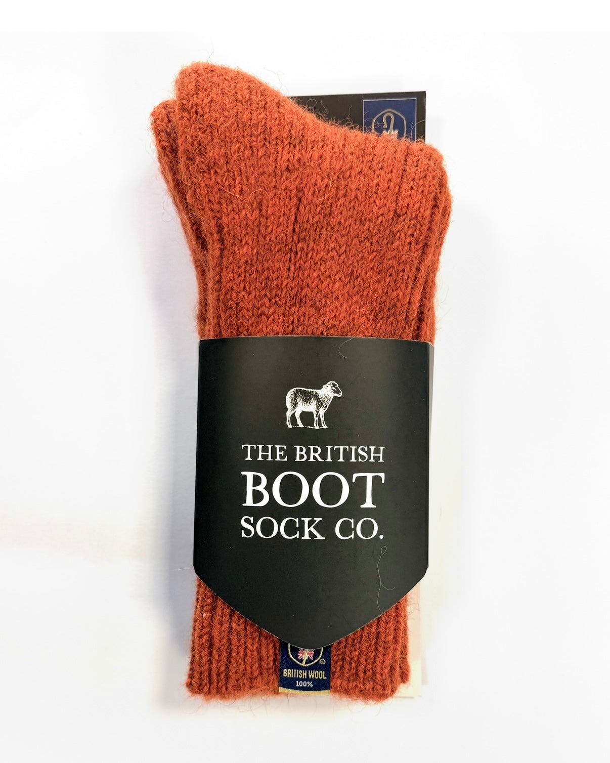 British Wool Boot Socks – Burnt Orange | 100% British Wool Luxury Boot Socks