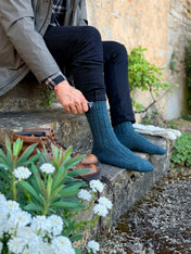 British Wool Boot Socks – Mallard | 100% British Wool Luxury Boot Socks