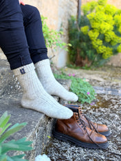 British Wool Boot Socks – Light Grey Natural | 100% British Wool Luxury Boot Socks