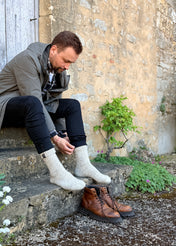 British Wool Boot Socks – Light Grey Natural | 100% British Wool Luxury Boot Socks