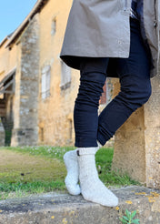 British Wool Boot Socks – Light Grey Natural | 100% British Wool Luxury Boot Socks