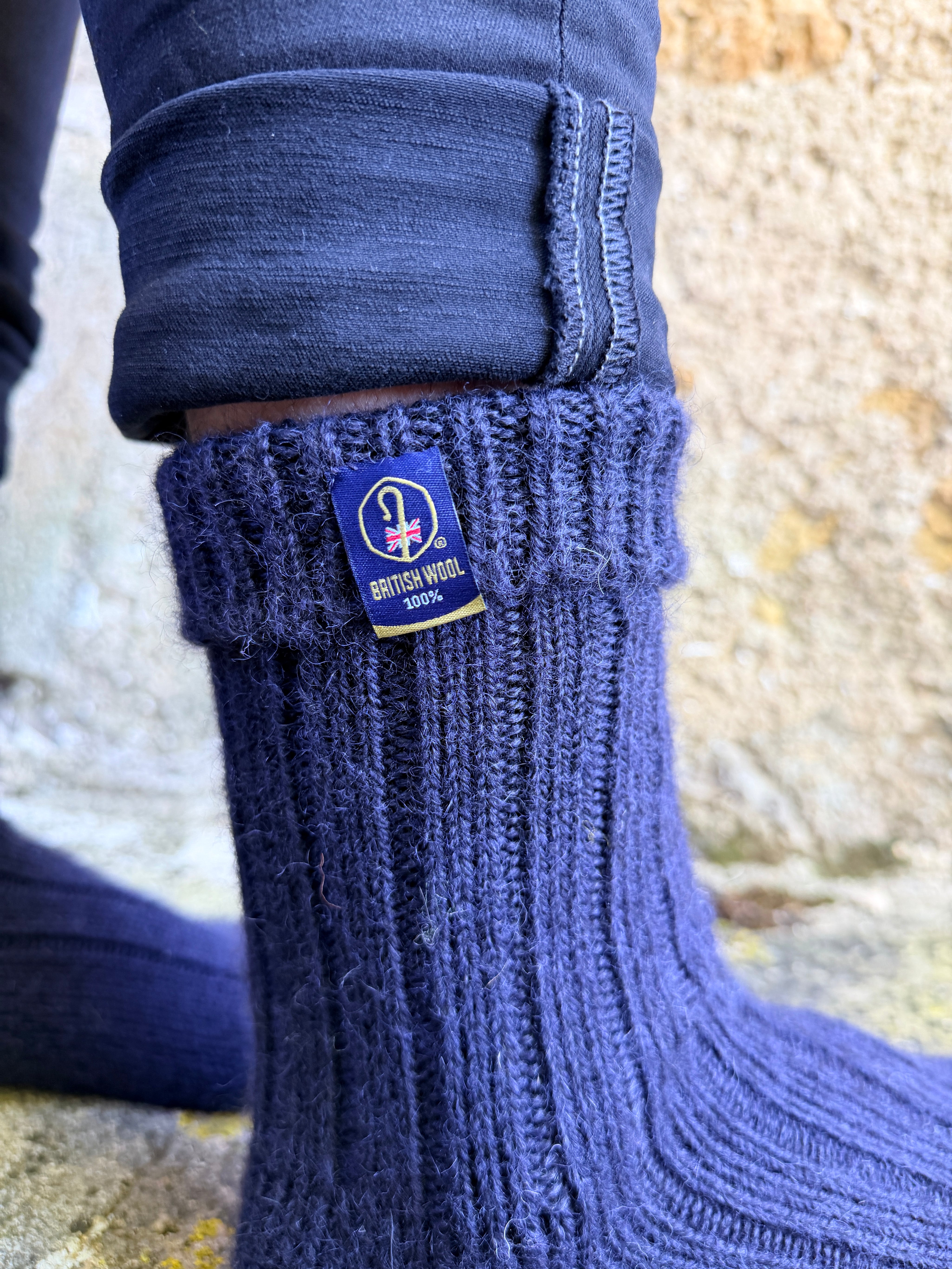 British Wool Boot Socks – Navy | 100% British Wool Luxury Boot Socks