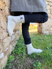 British Wool Boot Socks – Light Grey Natural | 100% British Wool Luxury Boot Socks