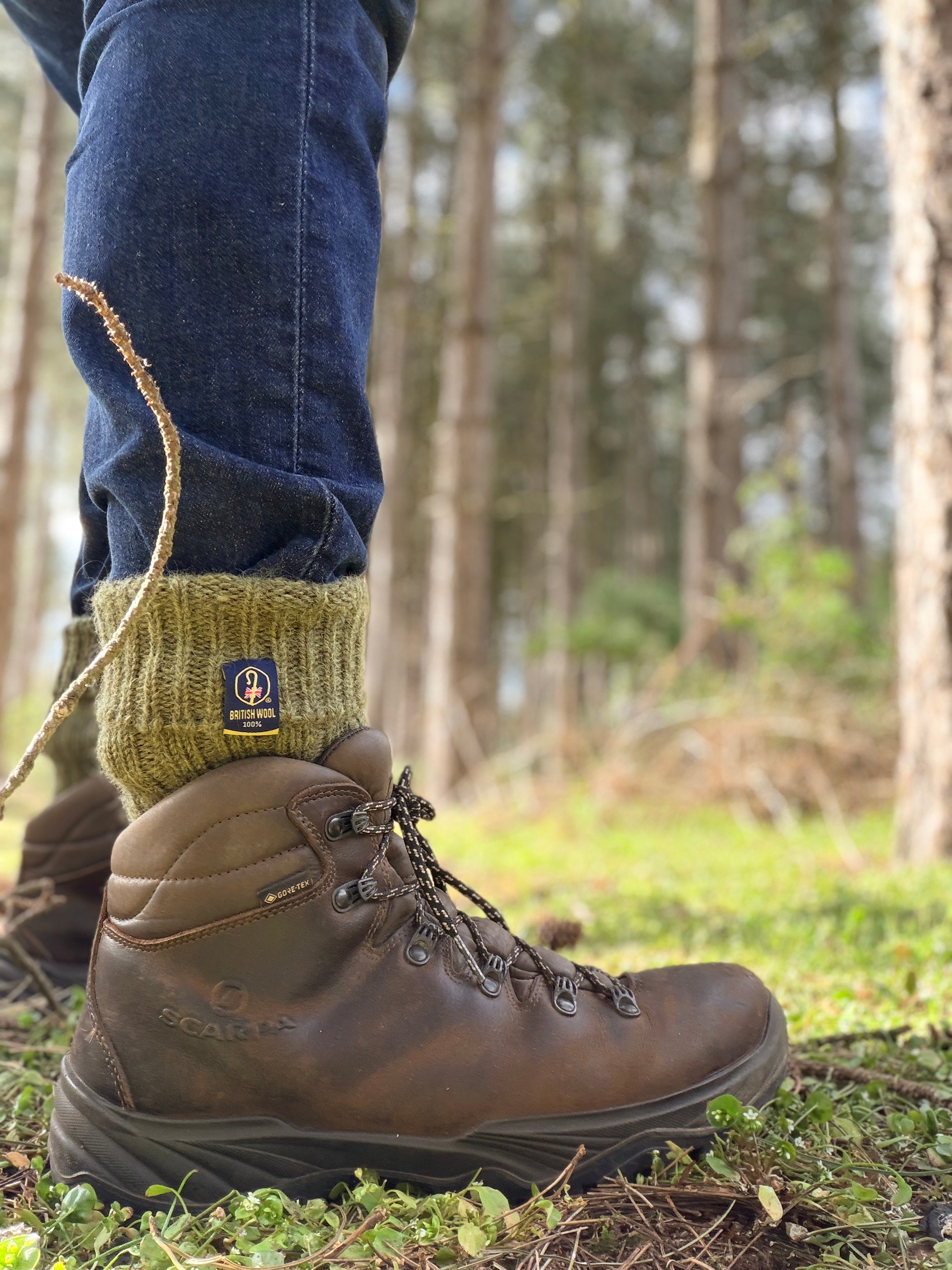 British Wool Boot Socks – Dark Apple | 100% British Wool Luxury Boot Socks