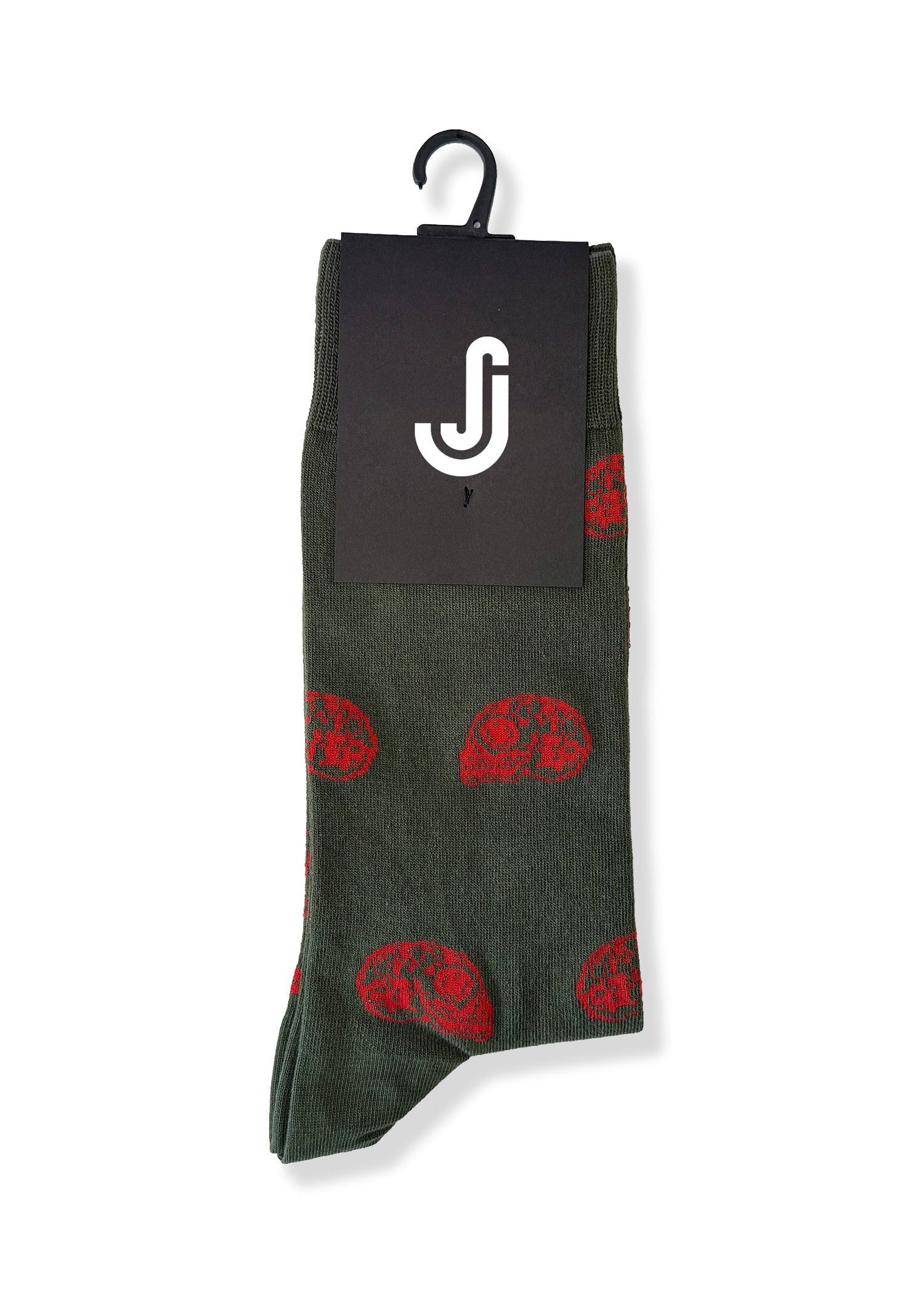 Mexican Skulls (Army Green) Premium Pattern Socks | Cotton-Rich Socks by Jemsox