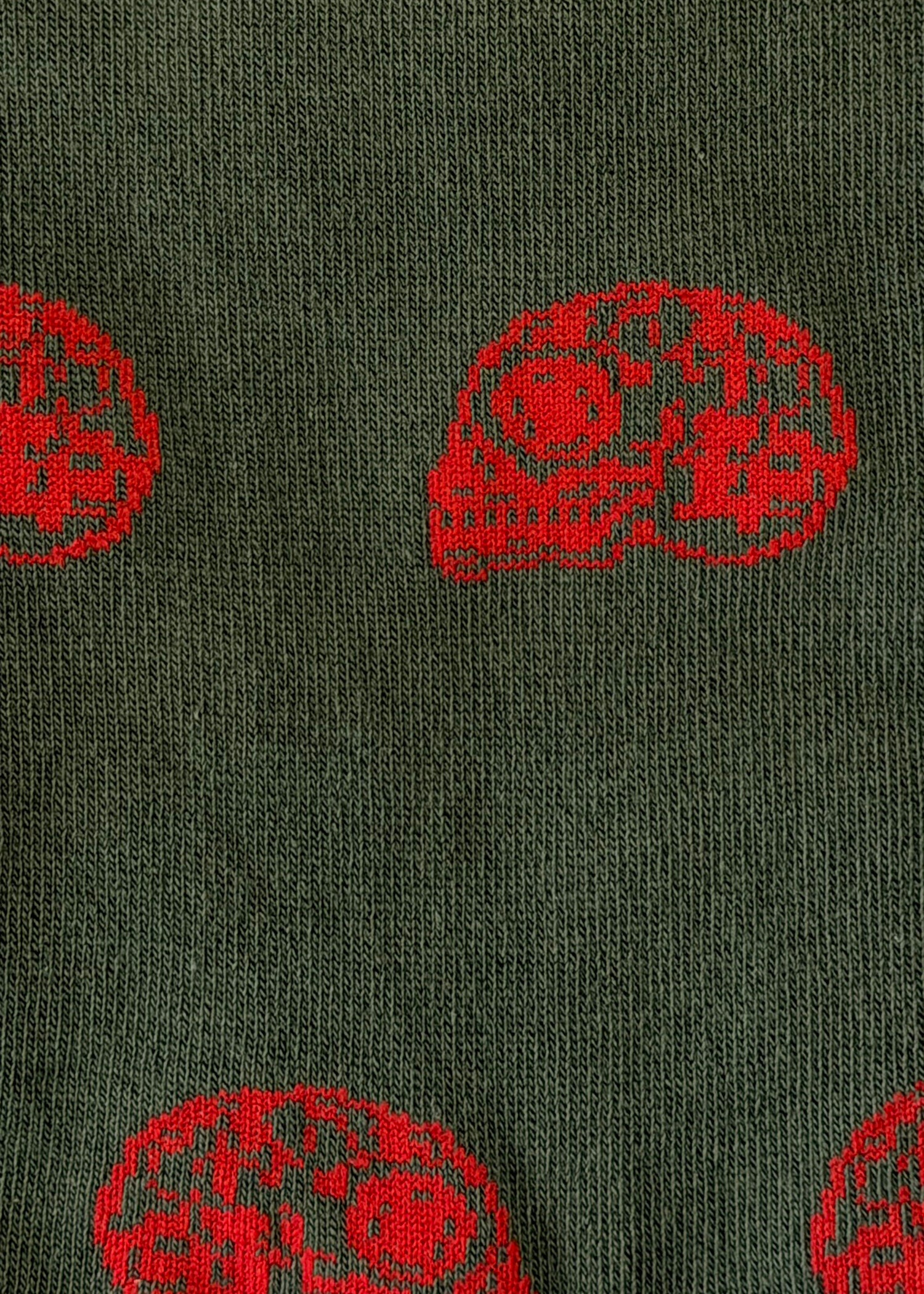 Mexican Skulls (Army Green) Premium Pattern Socks | Cotton-Rich Socks by Jemsox