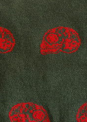 Mexican Skulls (Army Green) Premium Pattern Socks | Cotton-Rich Socks by Jemsox