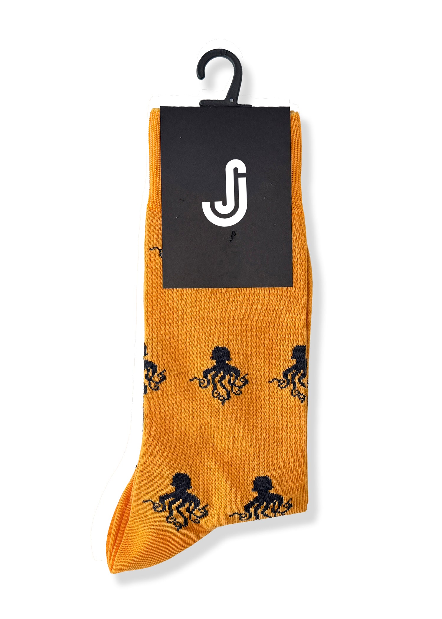 Octopus (Yellow) Premium Pattern Socks | Cotton-Rich Novelty Socks by Jemsox