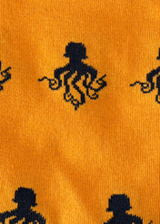 Octopus (Yellow) Premium Pattern Socks | Cotton-Rich Novelty Socks by Jemsox
