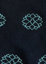 Teardrop Flower (Black) Premium Pattern Socks | Cotton-Rich Floral Socks by Jemsox