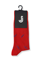 Lightning Daggers (Red) Premium Pattern Socks | Cotton-Rich Novelty Socks by Jemsox