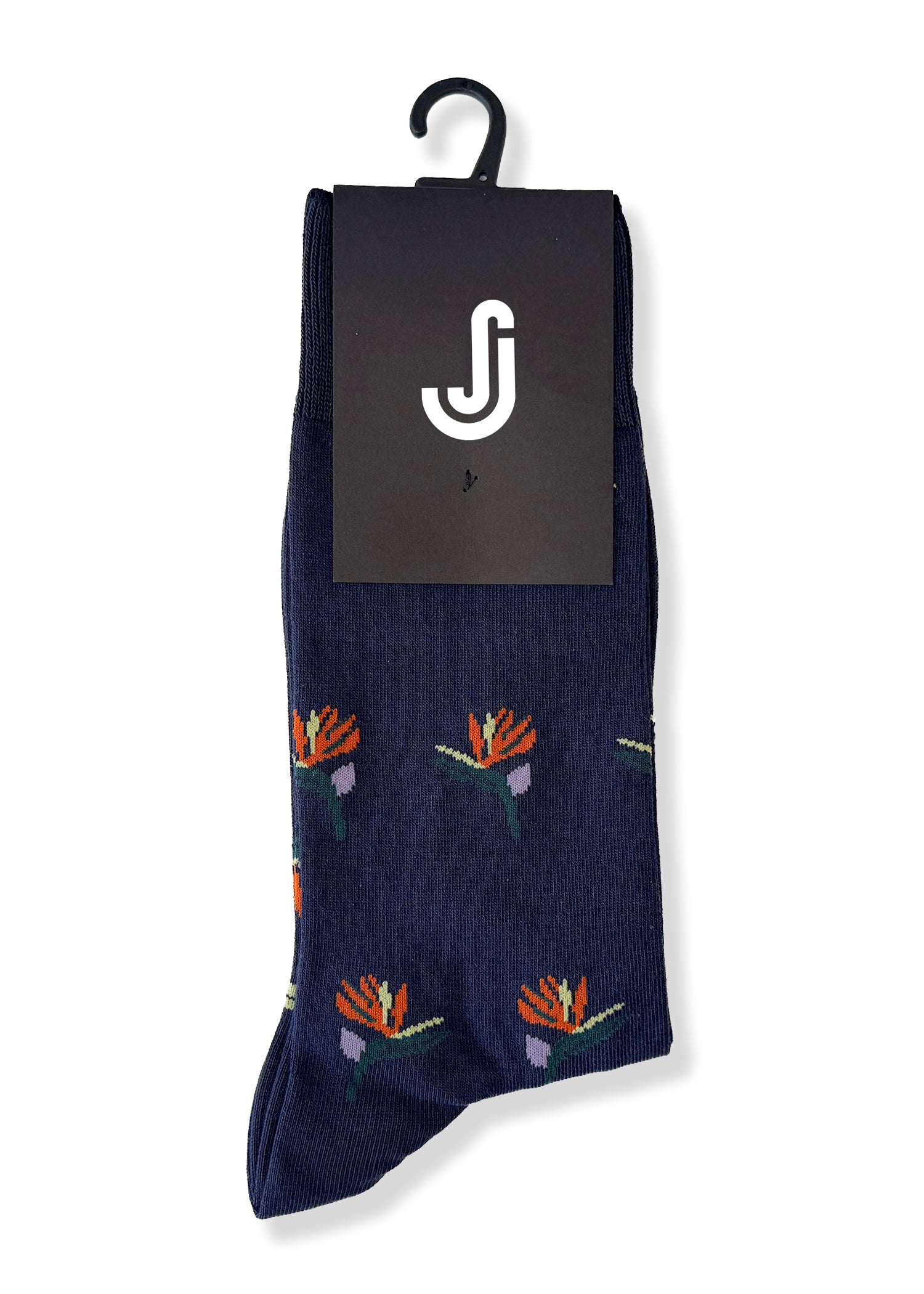 Bird of Paradise (Blue) Premium Pattern Socks | Cotton-Rich Tropical Socks by Jemsox