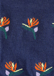 Bird of Paradise (Blue) Premium Pattern Socks | Cotton-Rich Tropical Socks by Jemsox