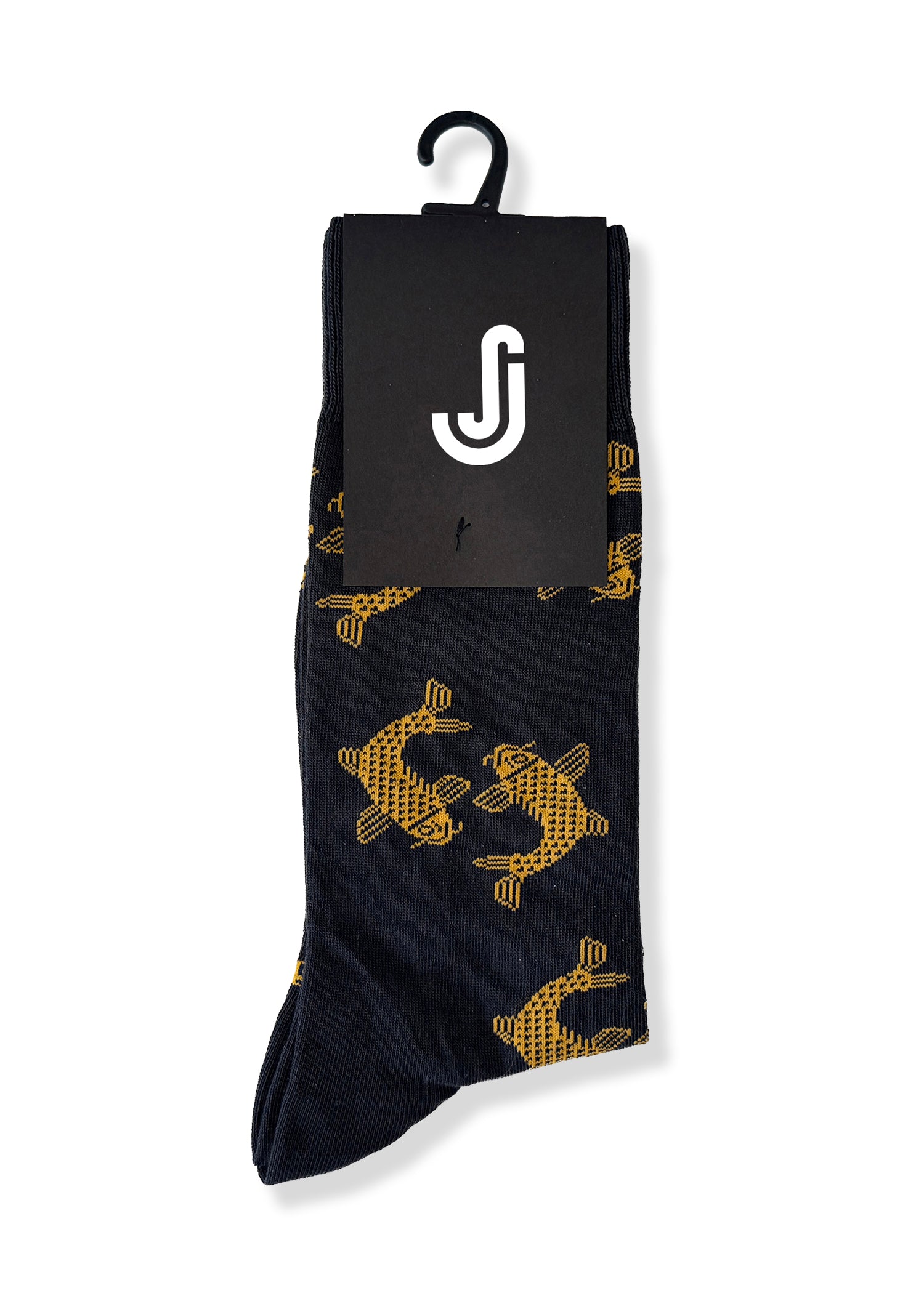 Carps (Black) Premium Pattern Socks | Cotton-Rich Fish Design Socks by Jemsox