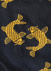 Carps (Black) Premium Pattern Socks | Cotton-Rich Fish Design Socks by Jemsox