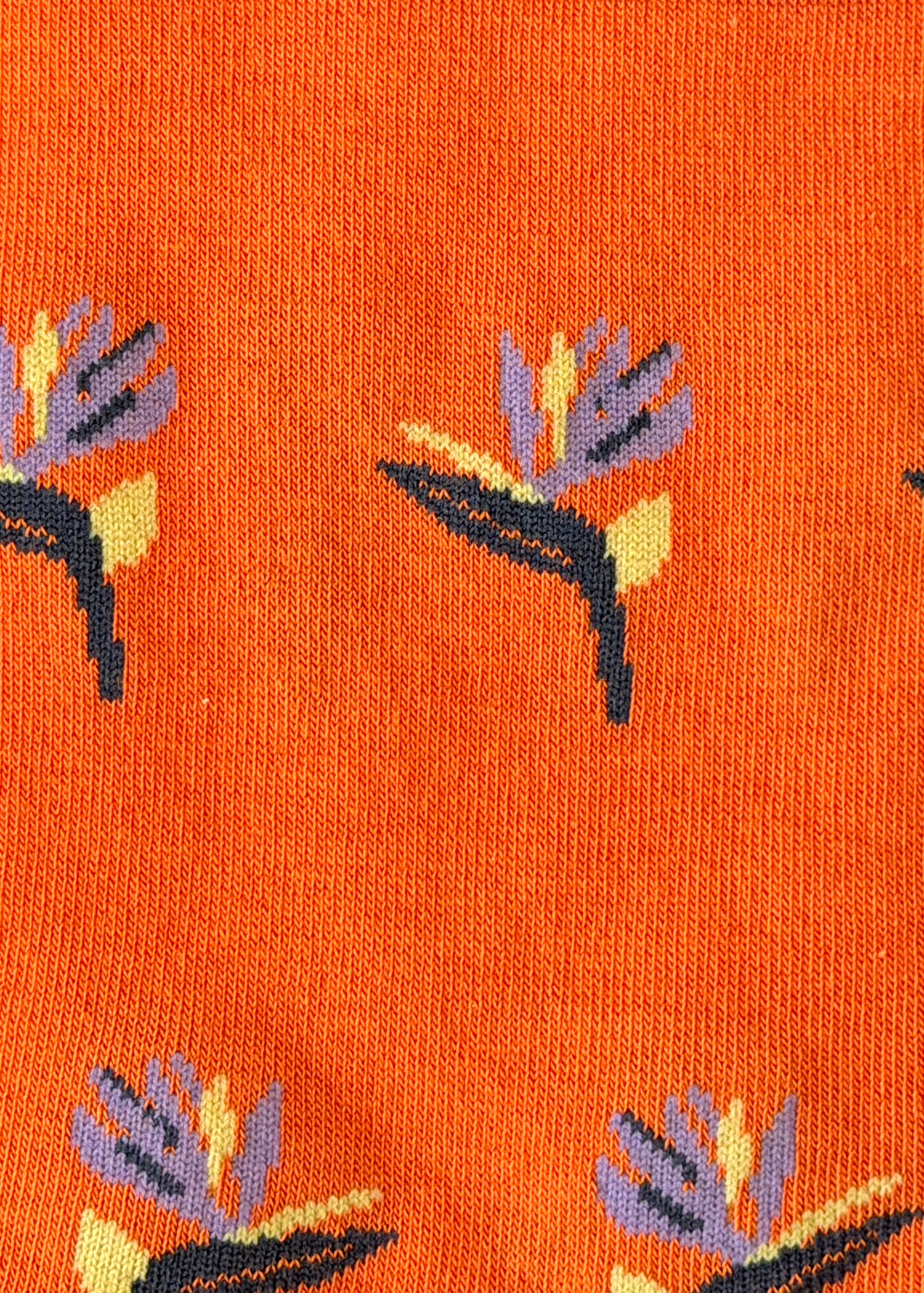 Bird of Paradise (Orange) Premium Pattern Socks | Cotton-Rich Tropical Socks by Jemsox