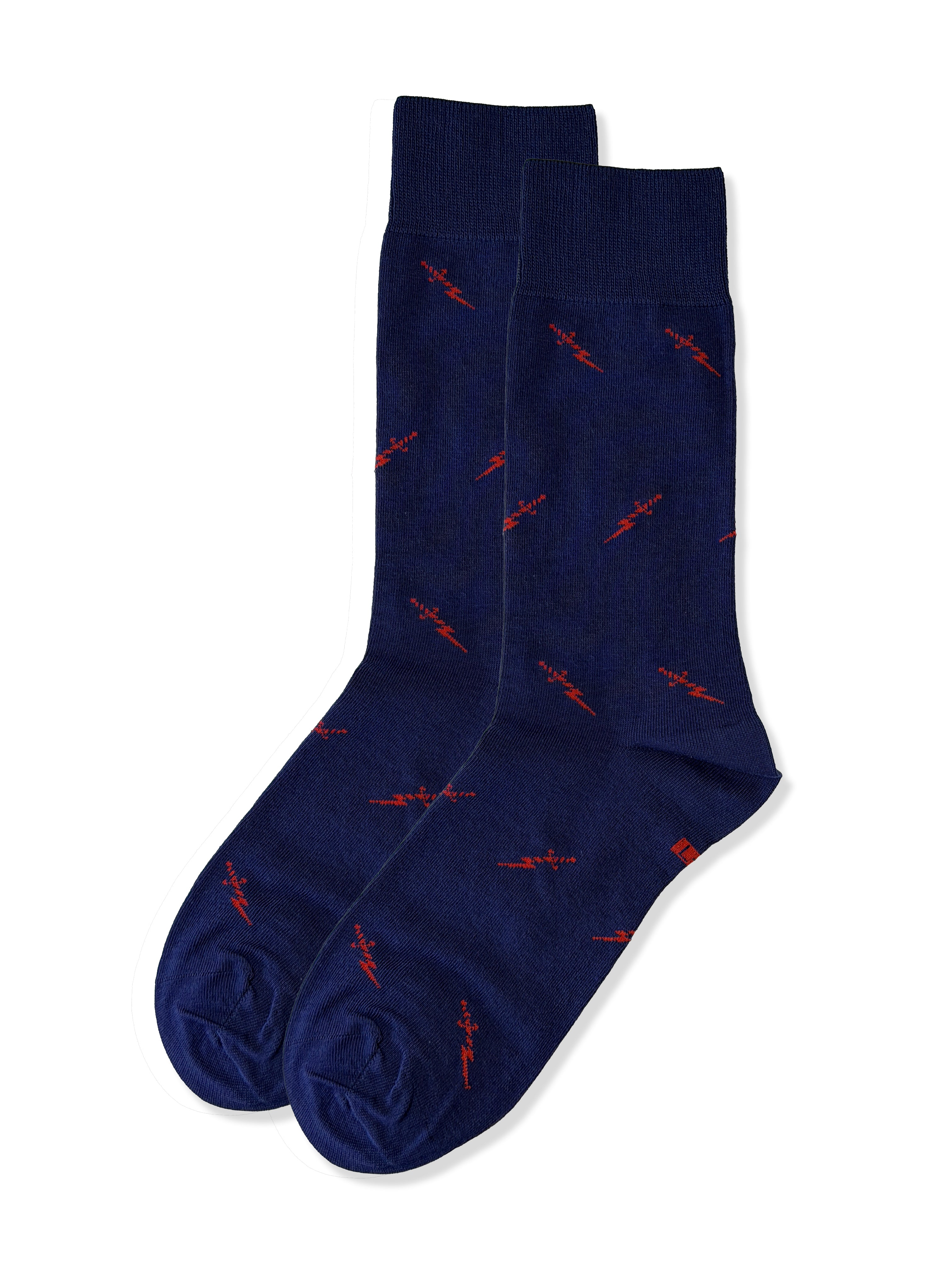 Lightning Daggers (Blue) Premium Socks | Cotton Pattern Socks by Jemsox