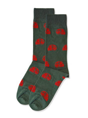 Mexican Skulls (Army Green) Premium Pattern Socks | Cotton-Rich Socks by Jemsox