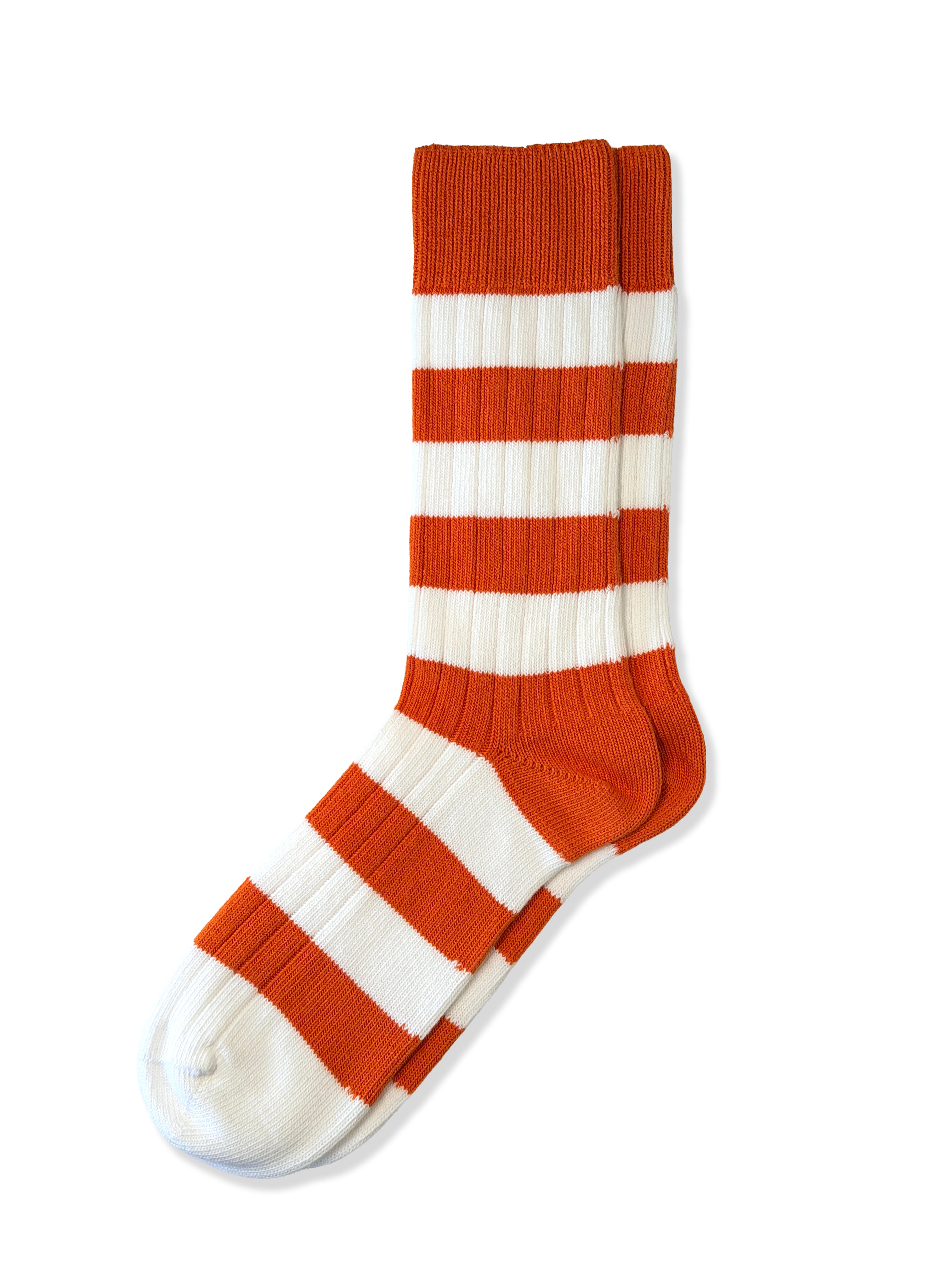Men's Premium Rugby Socks – Orange & White Stripe | Jemsox