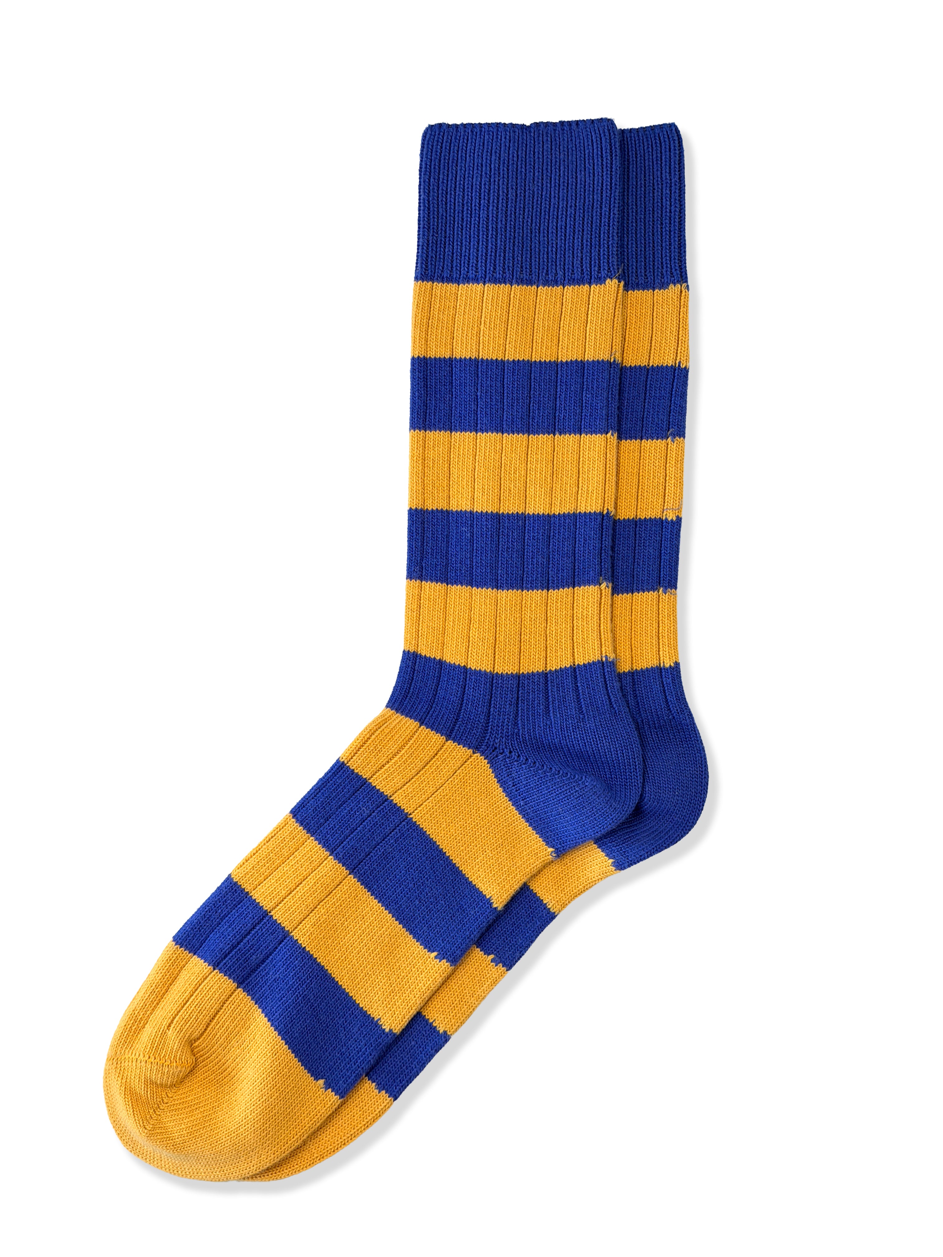 Men's Premium Rugby Socks – Blue & Yellow Stripe | Jemsox
