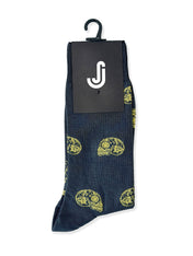 Mexican Skulls (Grey) Premium Pattern Socks | Cotton-Rich Socks by Jemsox